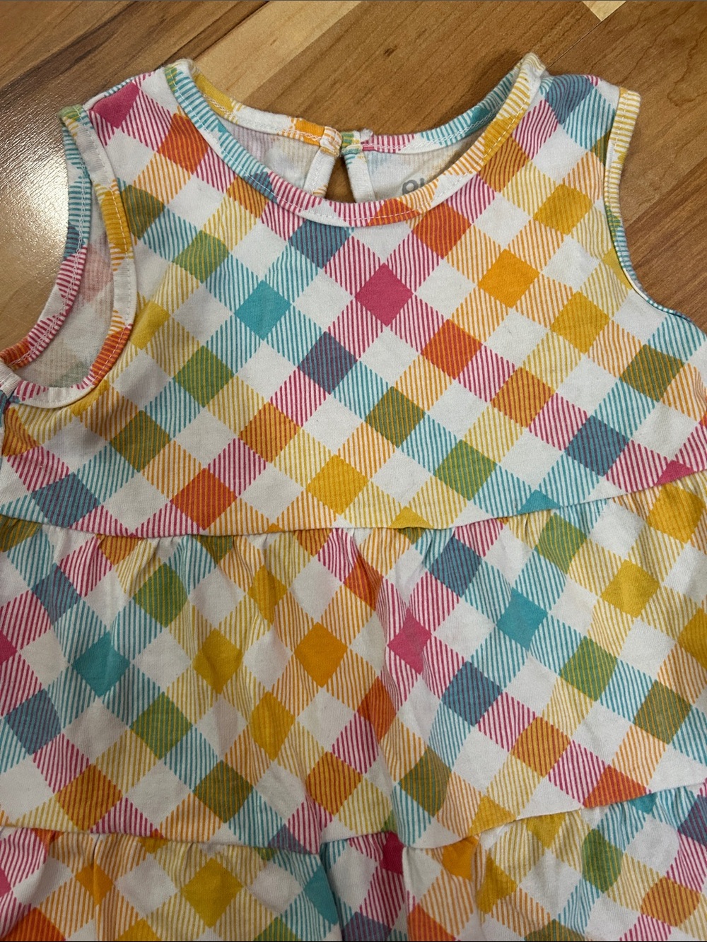 Planet Cotton Sleeveless Tiered Gingham Dress 3 T in Multicolor Check - Picture 2 of 6